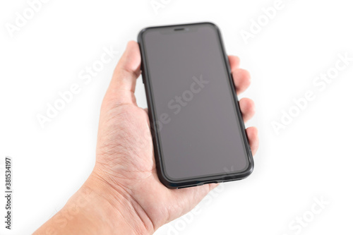 Wallpaper Mural Hand to hold mobile phone isolated Torontodigital.ca