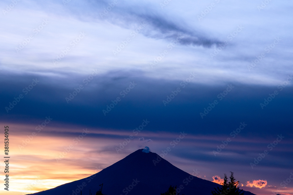 Atardecer en el Popocatépetl