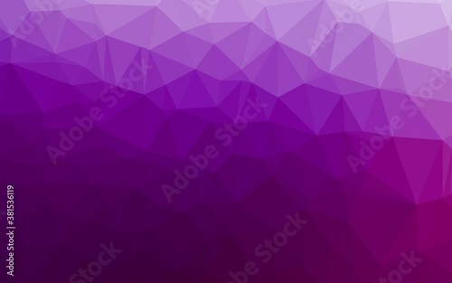 Light Purple vector triangle mosaic texture. Colorful illustration in Origami style with gradient. Triangular pattern for your business design.