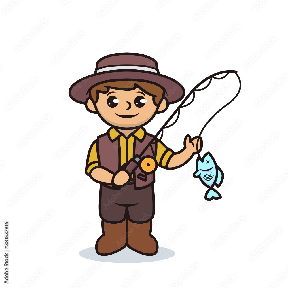 Boy with fisherman brown costume design