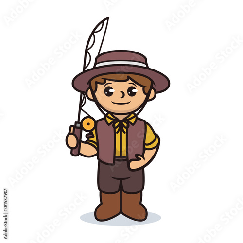 Boy with fisherman brown costume design