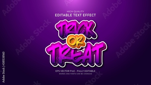 trick or treat graphic stye effect. editable font effect