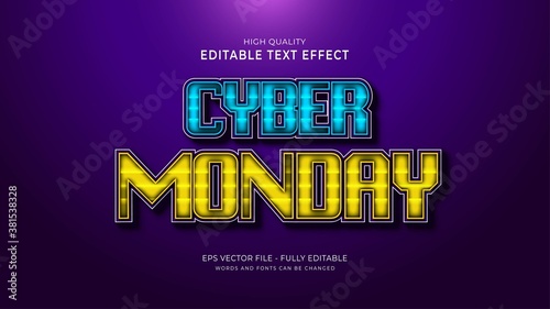 modern cyber monday text style effect