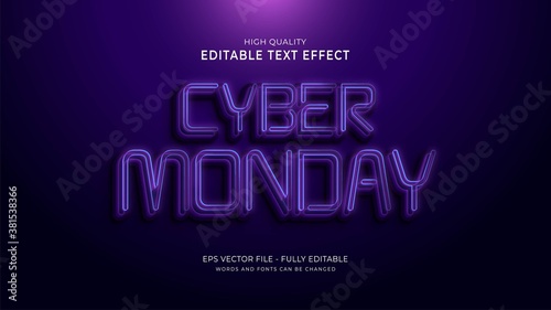 cyber monday text effect, editable display font style effect.