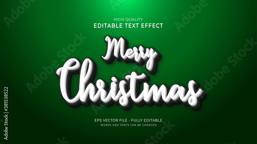 merry christmas text effect, editable cartoon text style effect