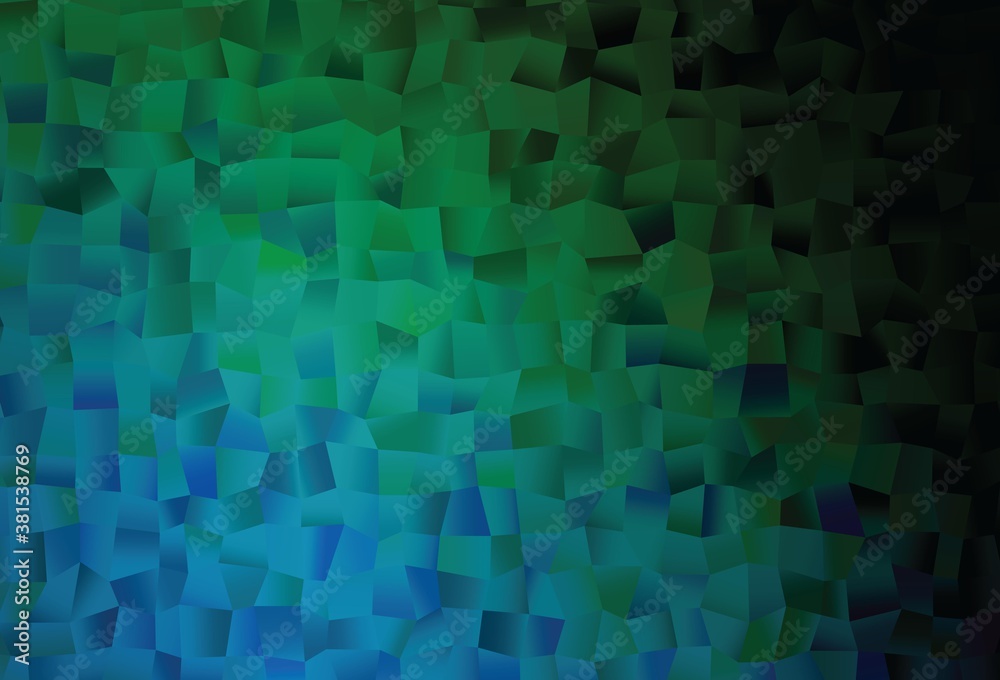 Dark Blue, Green vector pattern with crystals, rectangles.