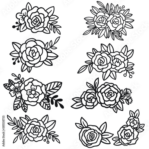 0224 hand drawn flowers doodle