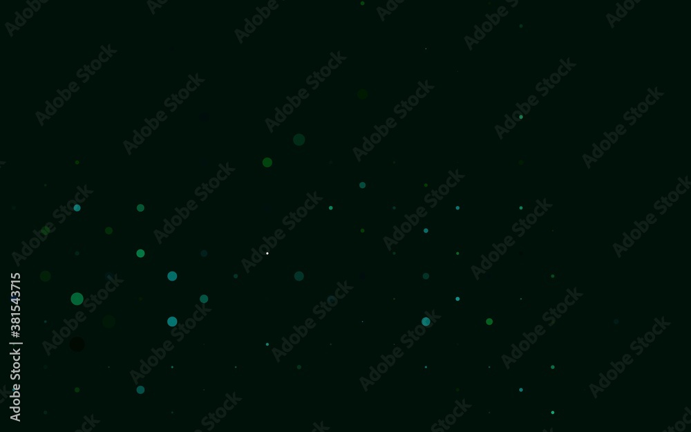 Light Blue, Green vector cover with spots. Blurred bubbles on abstract background with colorful gradient. Design for posters, banners.
