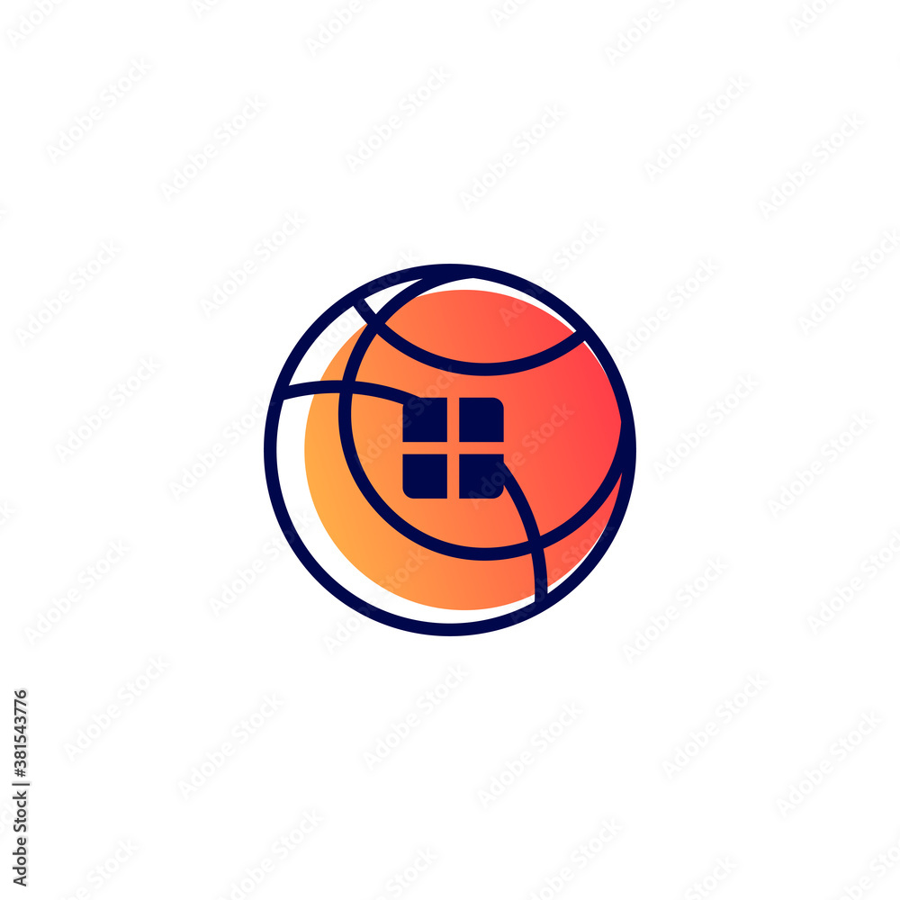home and basketball logo design home and basketball logo design