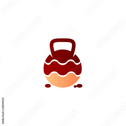 kettlebell and choco ball logo design