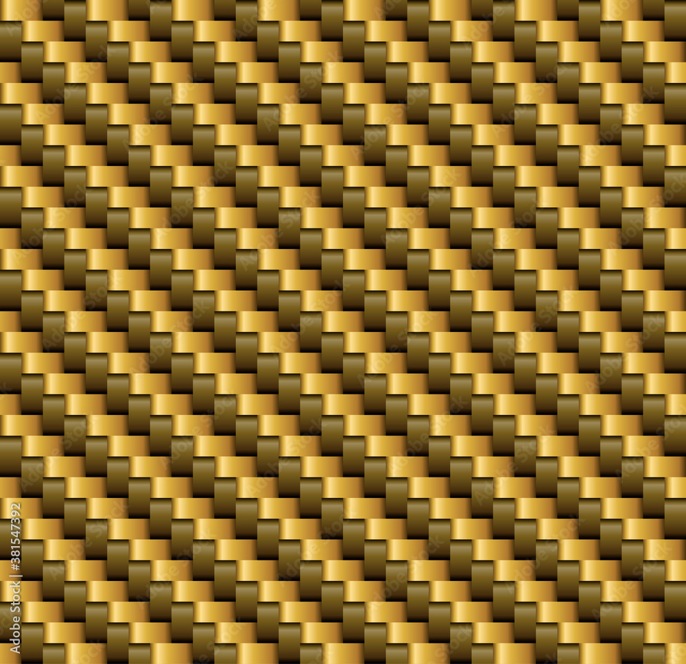 Gold and Brown Kevlar Carbon Fiber Vector Seamless Pattern Stock Vector