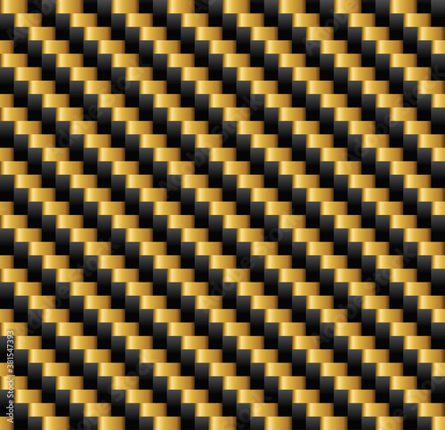 Gold Kevlar Carbon Fiber Vector Seamless Pattern