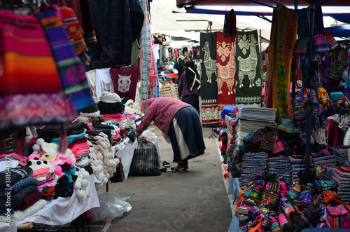 Otavalo, Ecuador - Saturday Market Handicraft Vendors © Brunnell