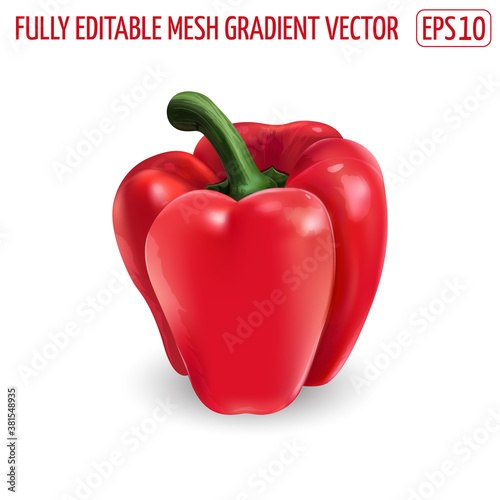 Red bell pepper on a white background.