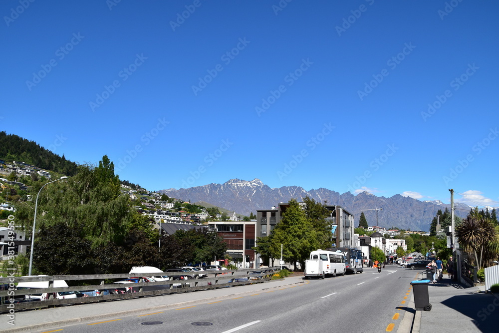 The downtown in Queenstown, New Zealand