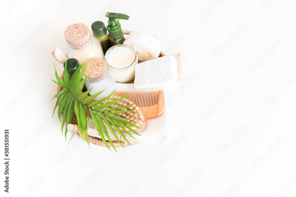 Eco friendly cosmetics. Body care. Home recipe from nature. White background. Eco friendly cosmetics. Body care. Home recipe from nature. White background.
