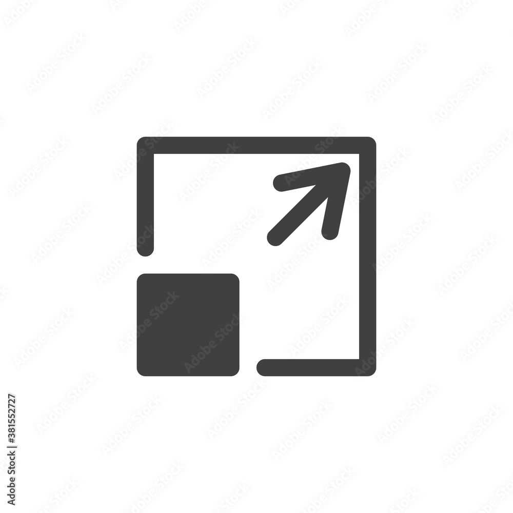 Maximize arrow vector icon. filled flat sign for mobile concept and web design. Enlarge glyph icon. Symbol, logo illustration. Vector graphics Maximize arrow vector icon. filled flat sign for mobile concept and web design. Enlarge glyph icon. Symbol, logo illustration. Vector graphics