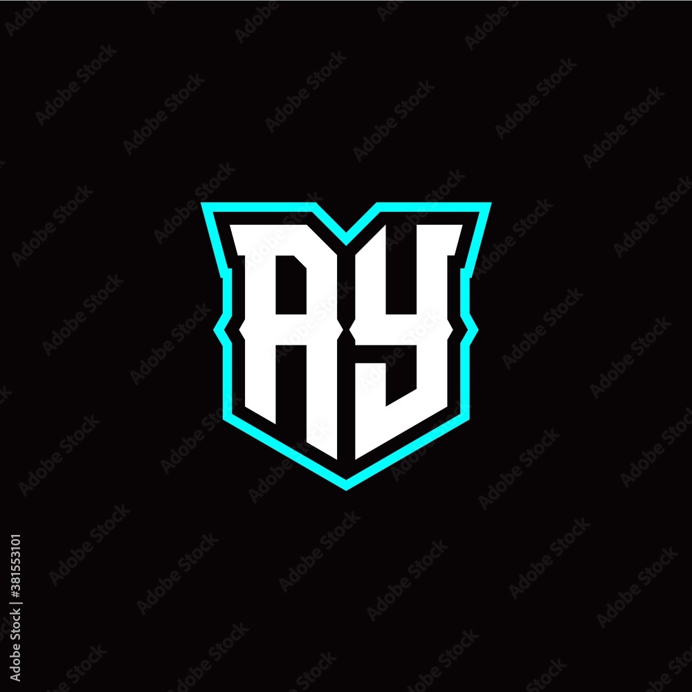 A Y initial letter design with modern shield style A Y initial letter design with modern shield style