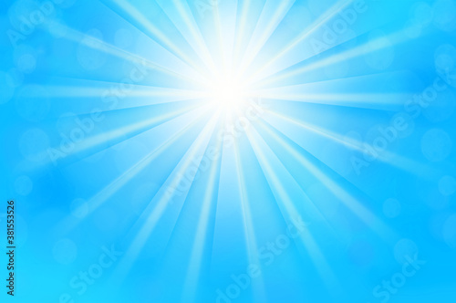 キラキラ光る太陽のイメージの背景イラスト