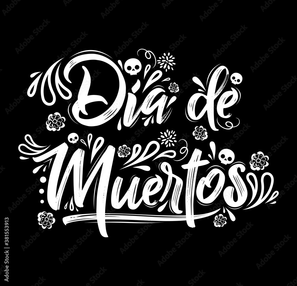 Dia de Muertos, Day of Dead spanish text Celebration vector illustration. Dia de Muertos, Day of Dead spanish text Celebration vector illustration.