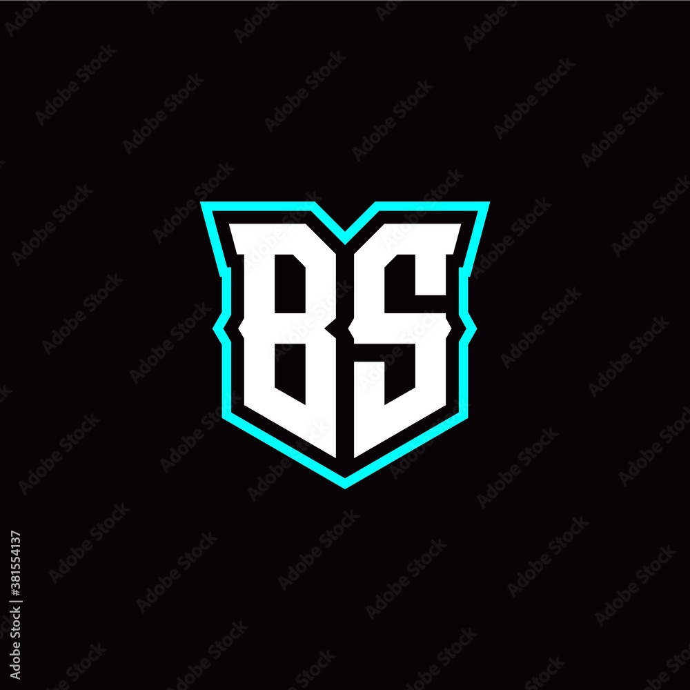 B S initial letter design with modern shield style B S initial letter design with modern shield style