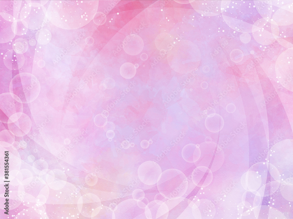 背景 素材 水彩 テクスチャ　ピンク系のグラデーション　泡