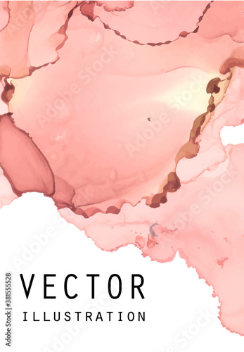 Alcohol ink vector texture. Fluid ink abstract background.