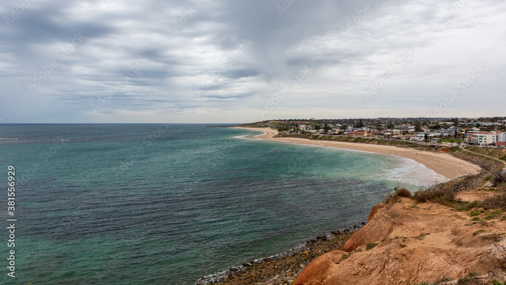 The beautiful Christies Beach on a overcast day located in South Australia on September 29 2020