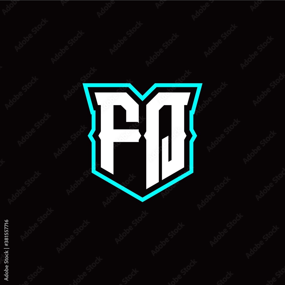 F Q initial letter design with modern shield style F Q initial letter design with modern shield style