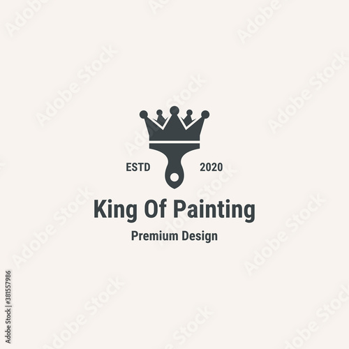 King of painting logo. Vintage style logo vector.