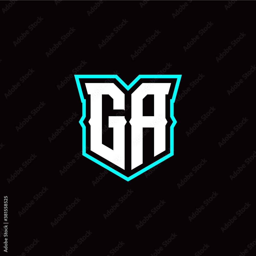 G A initial letter design with modern shield style G A initial letter design with modern shield style