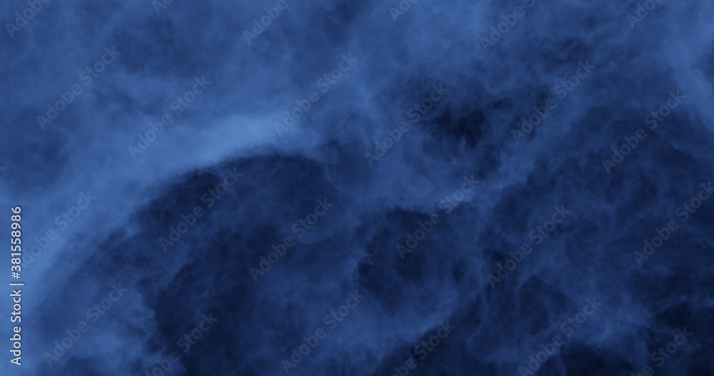 Abstract 4k resolution defocused mist background for backdrop, wallpaper and varied design. Dark blue, blue gray and electric blue colors.