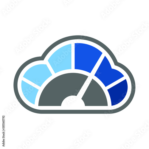 illustration vector graphic of cloud speed logo or icon