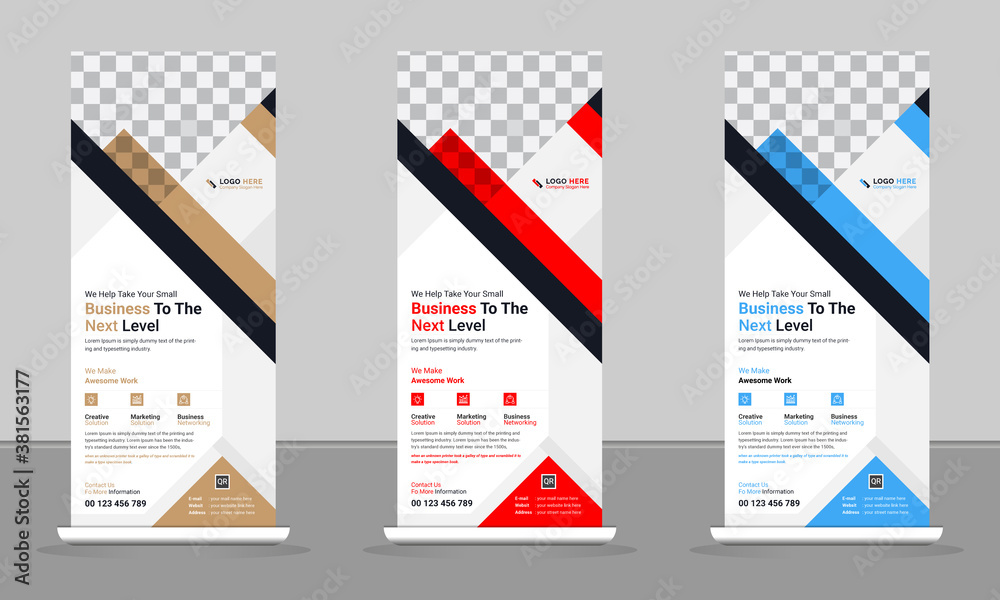 Roll up banner. Corporate modern Business abstract, infographics ...