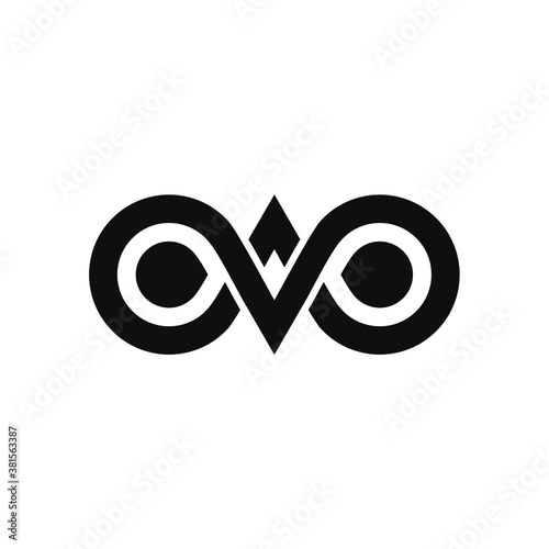 illustration vector graphic of invinite owl logo or icon