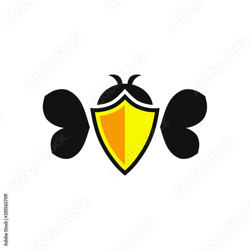 illustration vector graphic of bee shield logo or icon