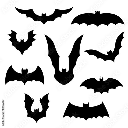 Sets of Bats silhouette vector design