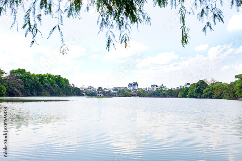 Amazing view in Hoan Kiem Lake ( Swork Lake) in Hanoi, Capital of Vietnam photo