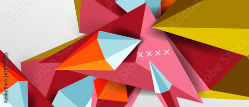 3d low poly abstract shape background vector illustration