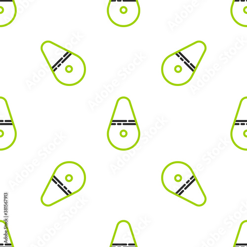 Line Dildo vibrator for sex games icon isolated seamless pattern on white background. Sex toy for adult. Vaginal exercise machines for intimate. Vector Illustration.
