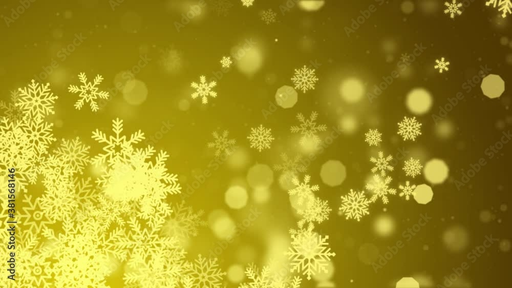 Abstract Particles Golden Dust snowflake, snowflakes light Motion Background. Animation of shimmering particles. Cinematic or luxury titles. merry christmas, Holiday, winter, New Year, snow, festive,