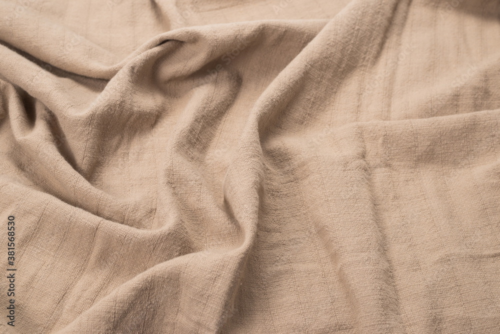Fototapeta premium Cotton beige fabric pattern.