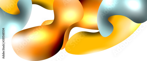 Bubbles abstract background. Liquid splashes on white vector template