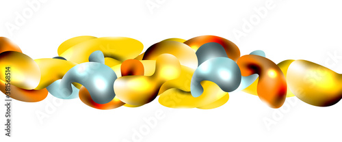 Bubbles abstract background. Liquid splashes on white vector template