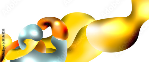 Bubbles abstract background. Liquid splashes on white vector template