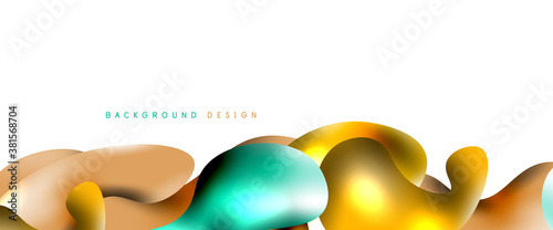 Bubbles abstract background. Liquid splashes on white vector template