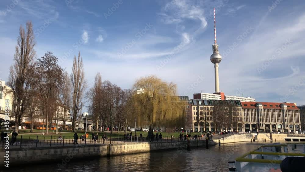 Berlin Fernsehturm with James-Simons Park in front Berlin Fernsehturm with James-Simons Park in front