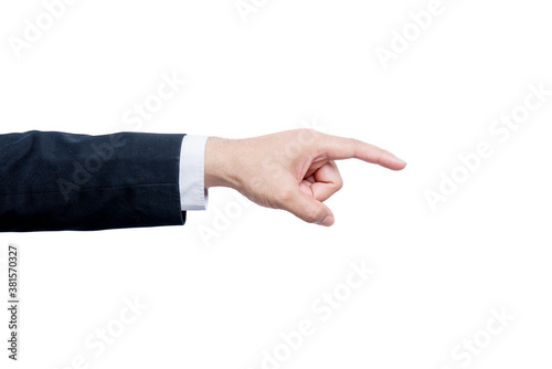 Businessman pointing something with hand