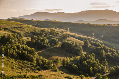 Sunset Landscape in the Apuseni Mountains.