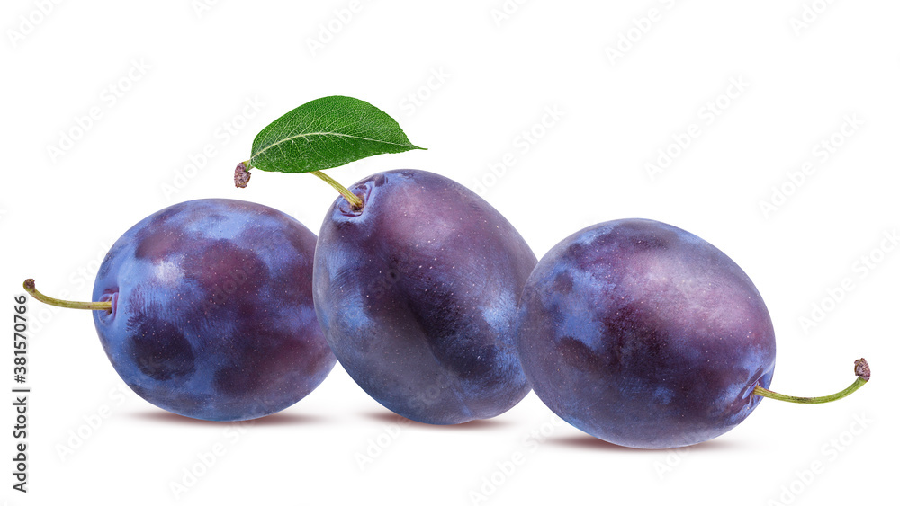 Plums isolated on white background with clipping path Plums isolated on white background with clipping path